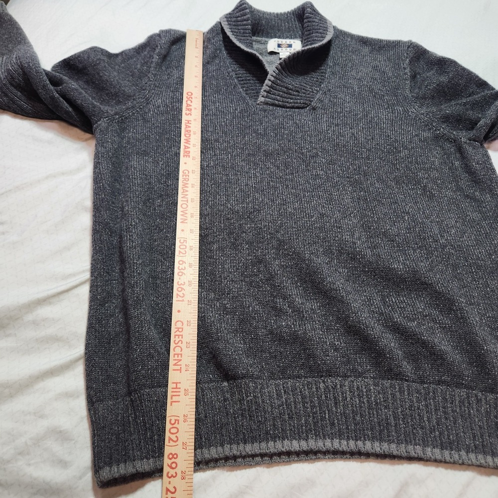 Joseph Abboud Gray Wool Blend Cable Knit Sweater Men's XL - Picture 5 of 10